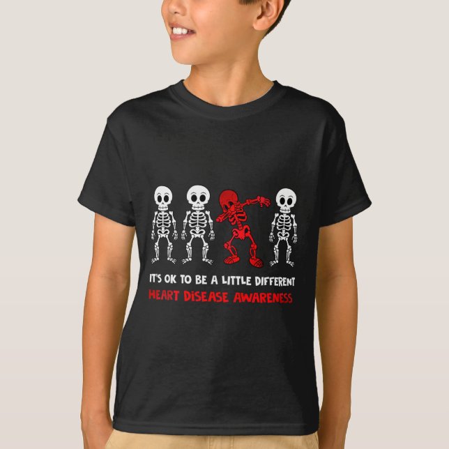 It's Ok To Be A Little Different Heart Disease Awa T-Shirt (Front)