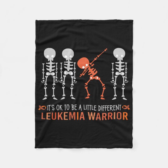 It's Ok To Be A Little Different Leukaemia Warrior Fleece Blanket (Front)