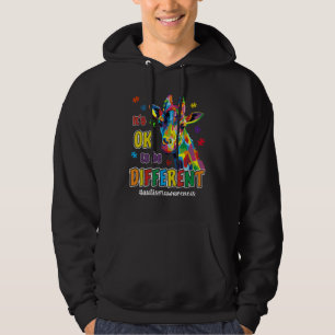 Its Ok To Be Differen Giraffe With Glasses Hoodie