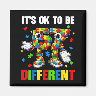 Its Ok to Be Different 67 Six Seven Puzzle Autism Magnet
