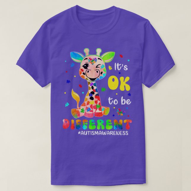 Its Ok To Be Different Autism Awareness Acceptance T-Shirt (Design Front)