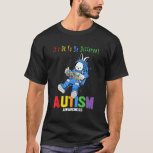 It's Ok To Be Different Autism Awareness Astronaut T-Shirt