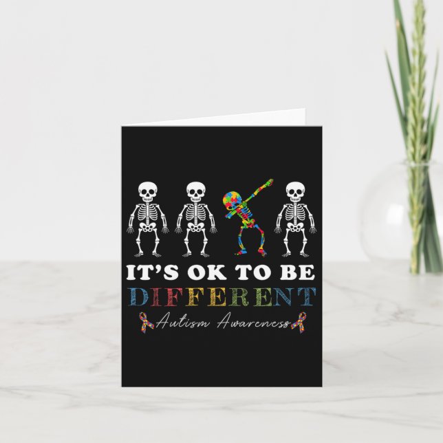 It's Ok To Be Different Autism Awareness Dabbing S Card (Front)