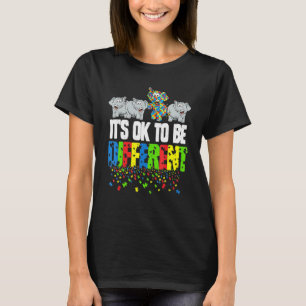 It's Ok To Be Different Autism Awareness Elephant T-Shirt