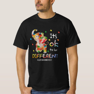 It's ok to be Different Autism Awareness Elephent  T-Shirt