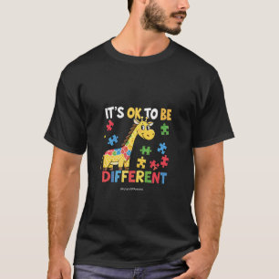 It's OK to Be Different Autism Awareness Giraffe T-Shirt