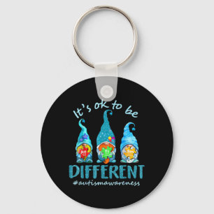 It's Ok To Be Different Autism Awareness Gnomes Key Ring