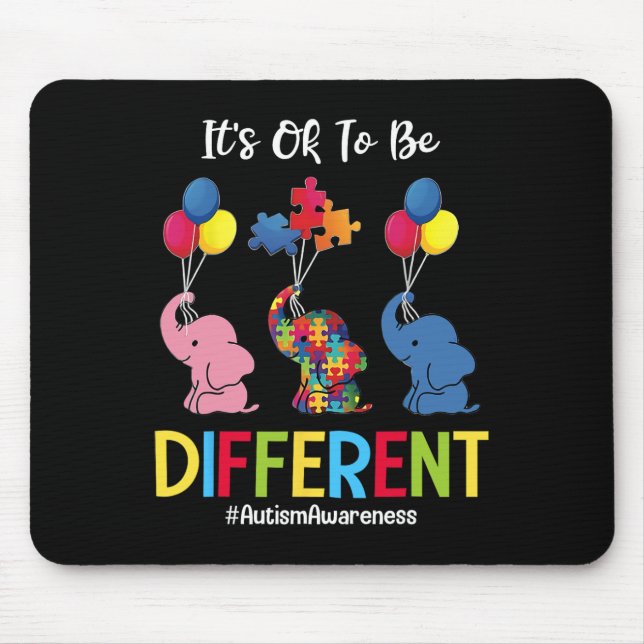It's Ok To Be Different Autism Awareness Kids Boys Mouse Pad (Front)
