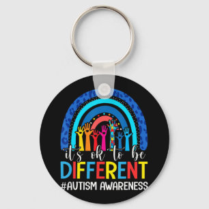 It's Ok To Be Different Autism Awareness Leopard R Key Ring