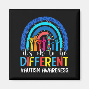 It's Ok To Be Different Autism Awareness Leopard R Magnet