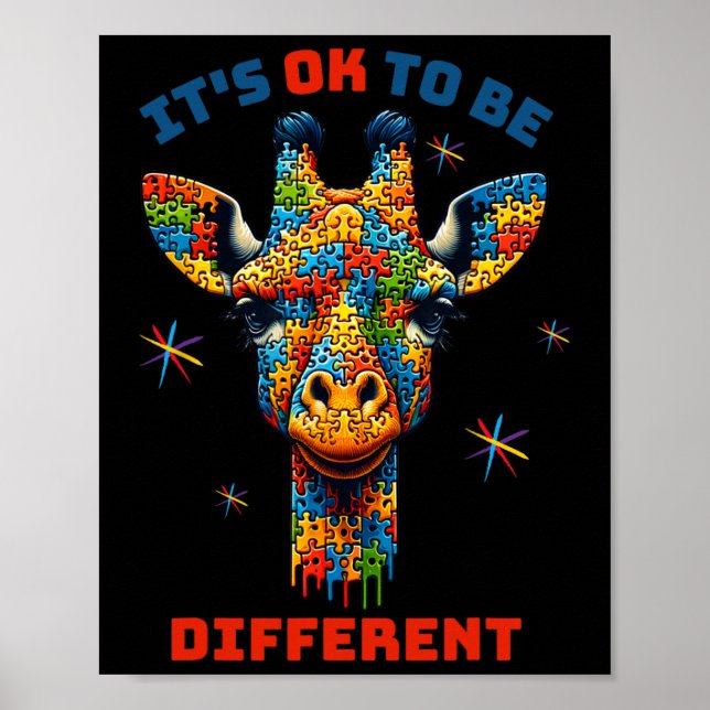 Its Ok To Be Different Autism Awareness  Poster (Front)
