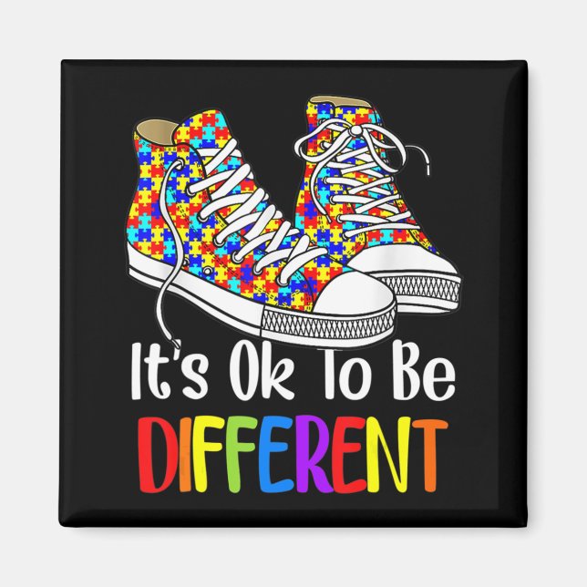 It's Ok To Be Different Autism Awareness Puzzle Sh Magnet (Front)