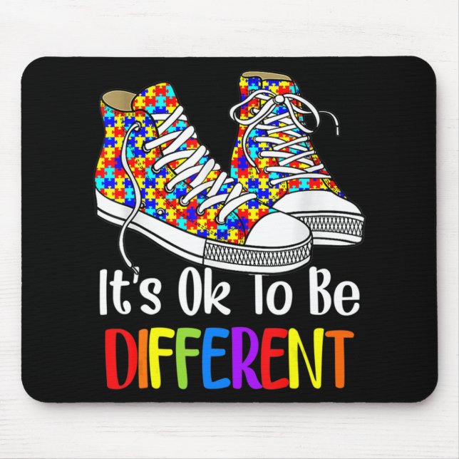 It's Ok To Be Different Autism Awareness Puzzle Sh Mouse Pad (Front)