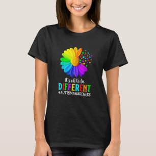 It's Ok To Be Different Autism Awareness Sunflower T-Shirt