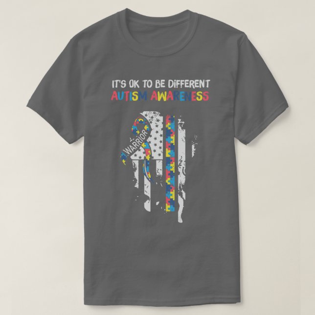 Its ok to be different Autism awareness T-Shirt (Design Front)