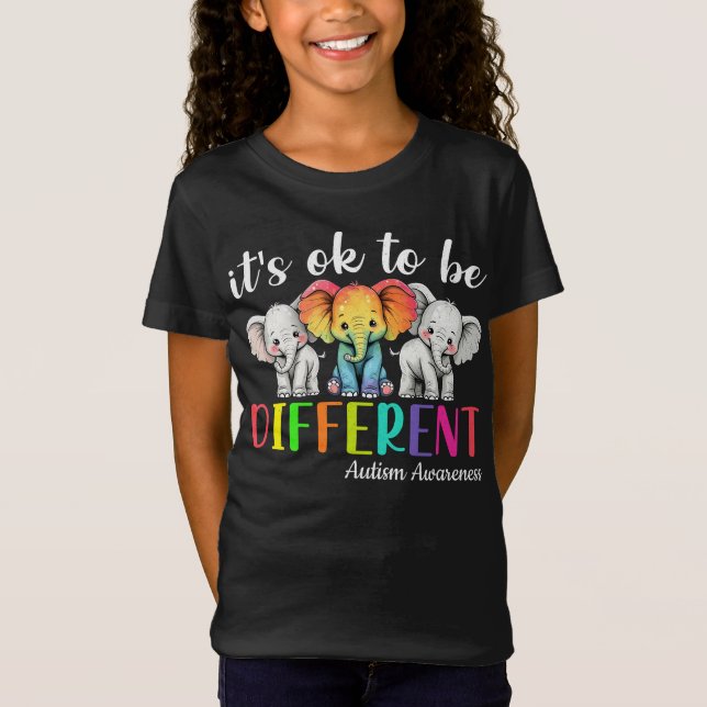 It's Ok To Be Different Autism Awareness T-Shirt (Front)
