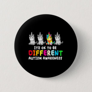 It's Ok To Be Different Autism Awareness Unicorn G 6 Cm Round Badge