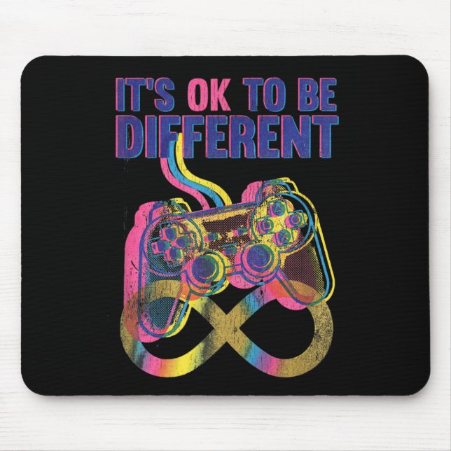 Its OK to Be Different Autism Gaming Awareness Mouse Pad (Front)