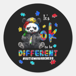It's Ok To Be Different Autism Panda Classic Round Sticker