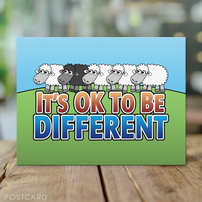 It's OK to be Different BLACK SHEEP Postcard (Custom Postcard)