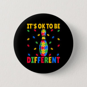 It's Ok To Be Different - Bowling Lover Autism Awa 6 Cm Round Badge