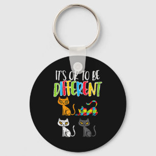 Its Ok To Be Different Cat Puzzle Cute Autism Awar Key Ring