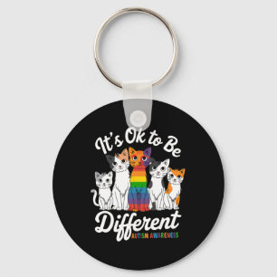 Its Ok To Be Different Cat Puzzle Cute Autism Awar Key Ring