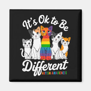 Its Ok To Be Different Cat Puzzle Cute Autism Awar Magnet