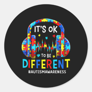 It's Ok To Be Different Cool Autism Awareness Game Classic Round Sticker