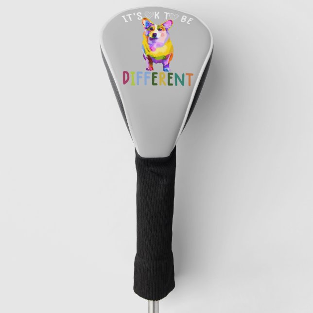It's Ok To Be Different Corgi Golf Head Cover (Front)