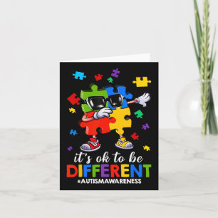 It's Ok To Be Different Dabbing Puzzle Autism Awar Card