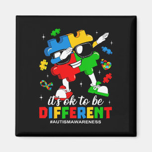 It's Ok To Be Different Dabbing Puzzle Autism Awar Magnet