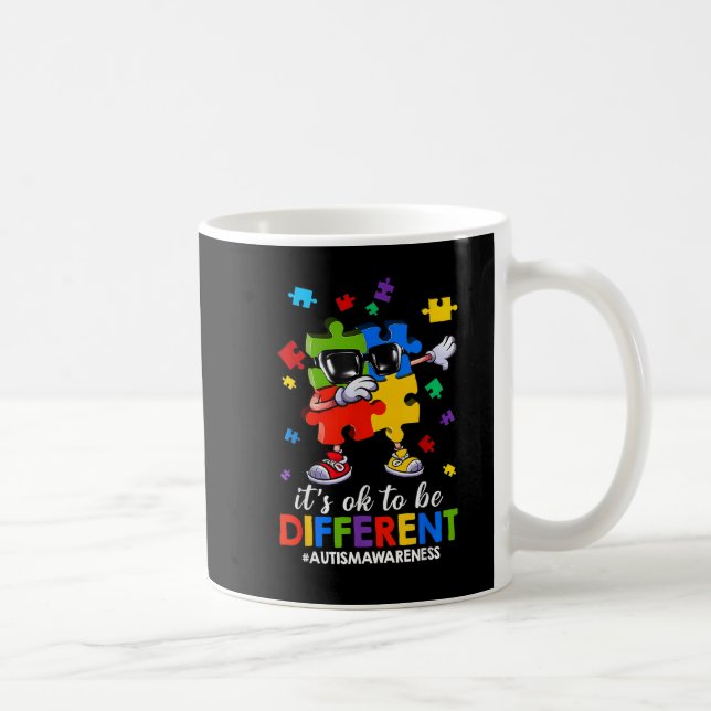 It's OK To Be Different Dabbing Puzzle Autism Coffee Mug (Right)
