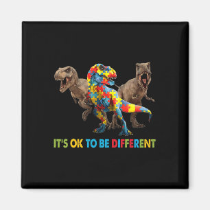 It's Ok To Be Different Dinosaur Autism Awareness  Magnet