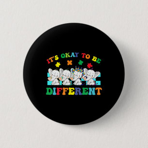 It's Ok To Be Different Elephant Autism Awareness 6 Cm Round Badge