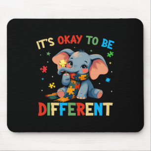 It's Ok To Be Different Elephant Autism Awareness  Mouse Pad