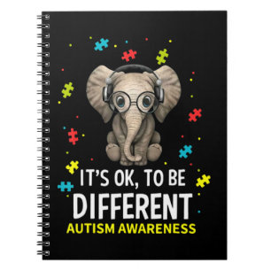 It's ok to be different elephant autism awareness notebook