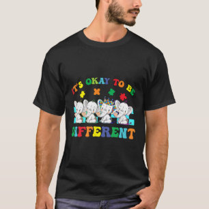 It's Ok To Be Different Elephant Autism Awareness  T-Shirt