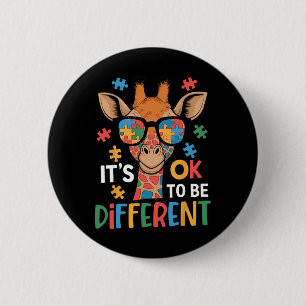 It's Ok To Be Different Giraffe Autism Awareness B 6 Cm Round Badge