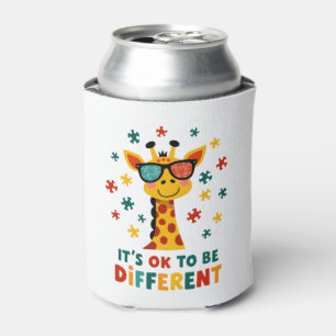 It's Ok To Be Different Giraffe Autism Awareness B Can Cooler