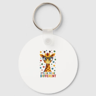 It's Ok To Be Different Giraffe Autism Awareness B Key Ring