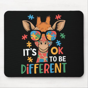 It's Ok To Be Different Giraffe Autism Awareness B Mouse Pad
