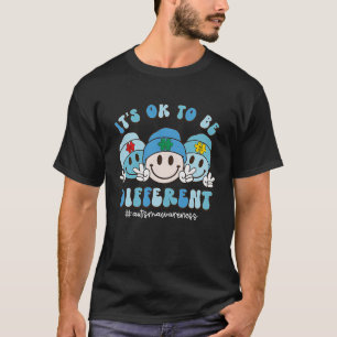Its Ok to Be Different Hippie Smile Face Puzzle Re T-Shirt
