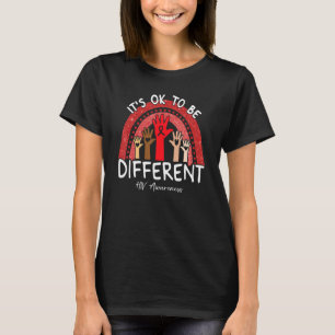 It's Ok To Be Different HIV Awareness Red Rainbow T-Shirt