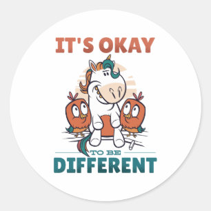It's OK to be different Invitation Classic Round Sticker