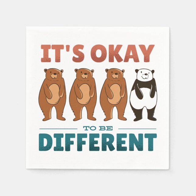 It's OK to be different Invitation Napkin (Front)