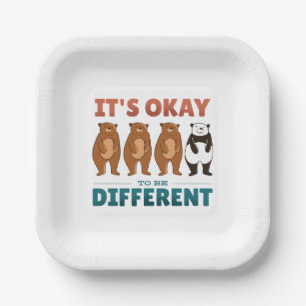 It's OK to be different Invitation Napkins Paper Plate