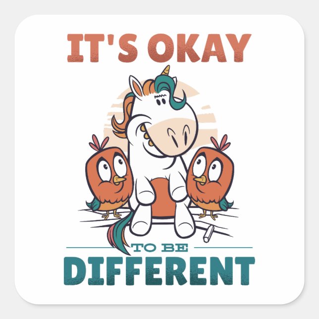It's OK to be different Invitation Square Sticker (Front)