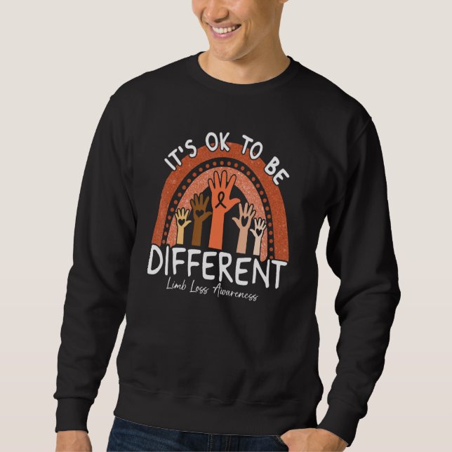 It's Ok To Be Different Limb Loss Awareness Orange Sweatshirt (Front)