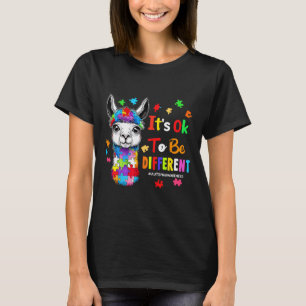 It's Ok To Be Different Llama Autism Awareness Boy T-Shirt
